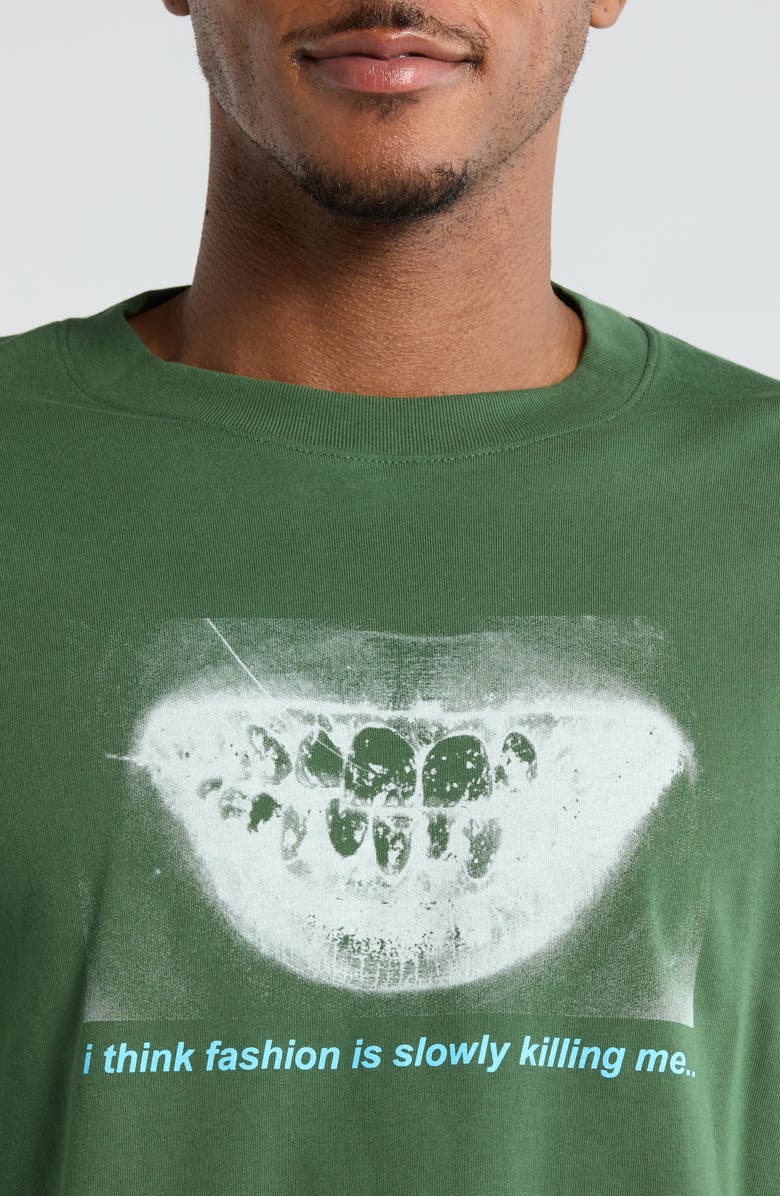 PLEASURES Decay Graphic Print Long Sleeve T-Shirt, Alternate, color, Forest