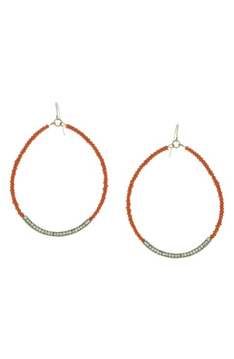 Crystal Beaded Hoop Earrings