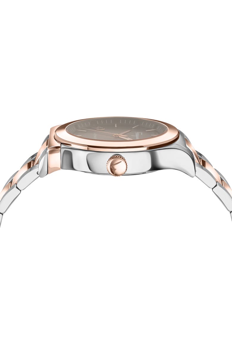 FERRAGAMO 1927 Automatic Two-Tone Bracelet Watch, 42mm, Alternate, color, Black/ Two Tone