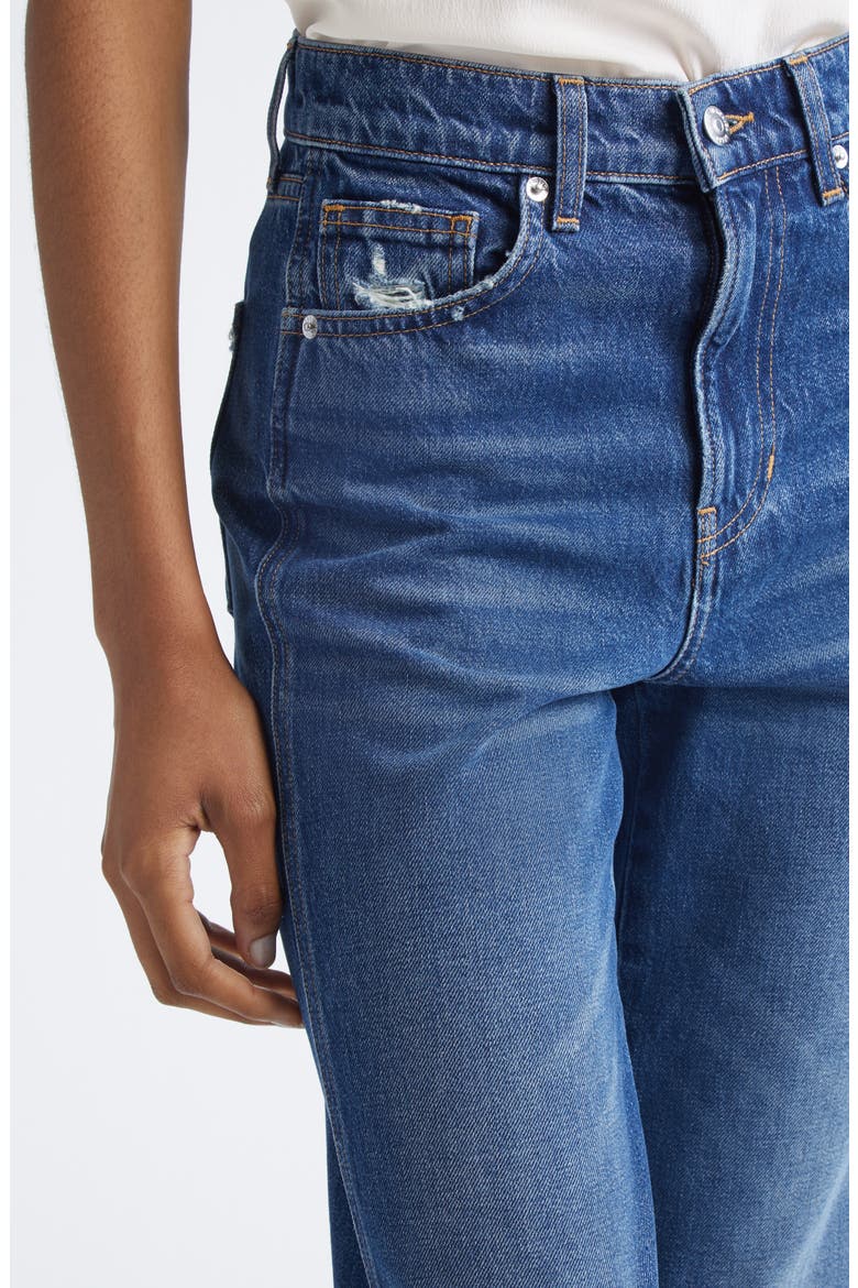 Dylan Ripped High Waist Straight Leg Jeans, Alternate, color, CITY LIGHTS