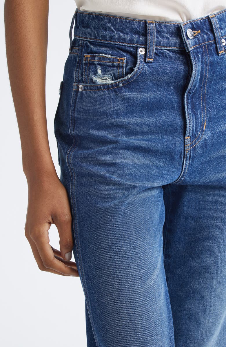 Veronica Beard Dylan Ripped High Waist Straight Leg Jeans, Alternate, color, City Lights