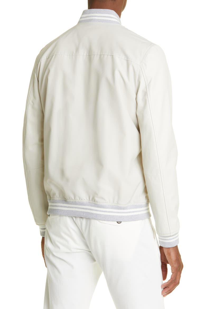 Storm System® Waterproof Mixed Media Bomber Jacket, Alternate, color, SAND AND IVORY