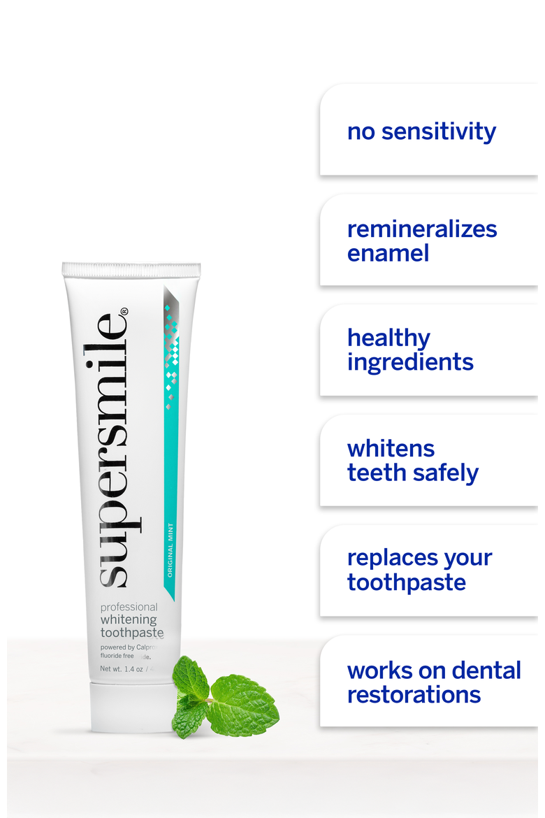 Fluoride Free Professional Whitening Toothpaste - original mint, Alternate, color, White