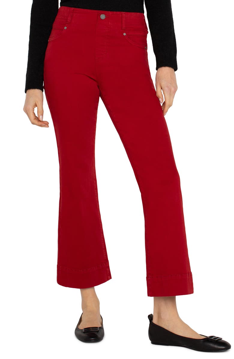 Liverpool Gia Glider Pull-On Crop Flare Jeans, Alternate, color, Carnelian