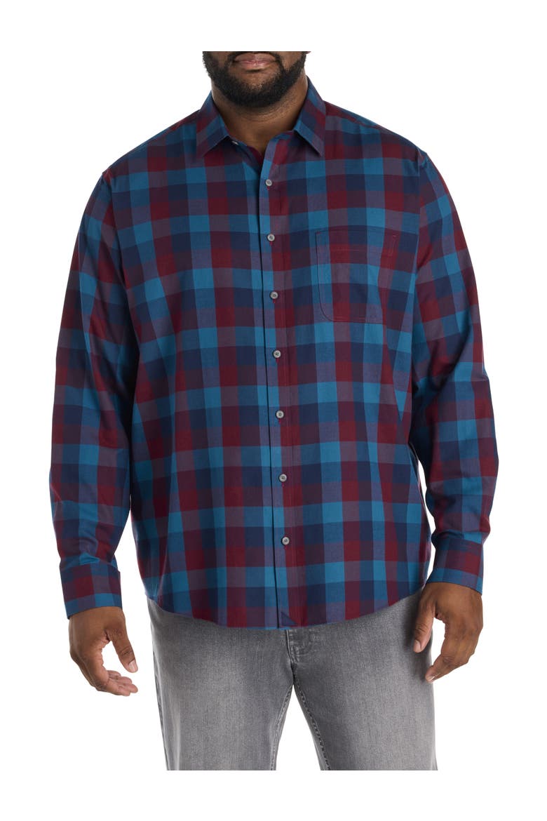 Big & Tall Heinrich Flannel Sport Shirt, Alternate, color, BLUE