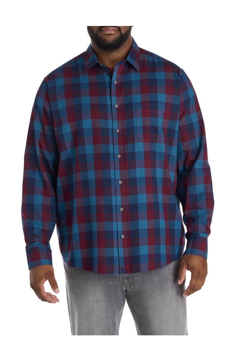 Untuckit Fit by Dxl Big & Tall Heinrich Flannel Sport Shirt, Alternate, color, Blue