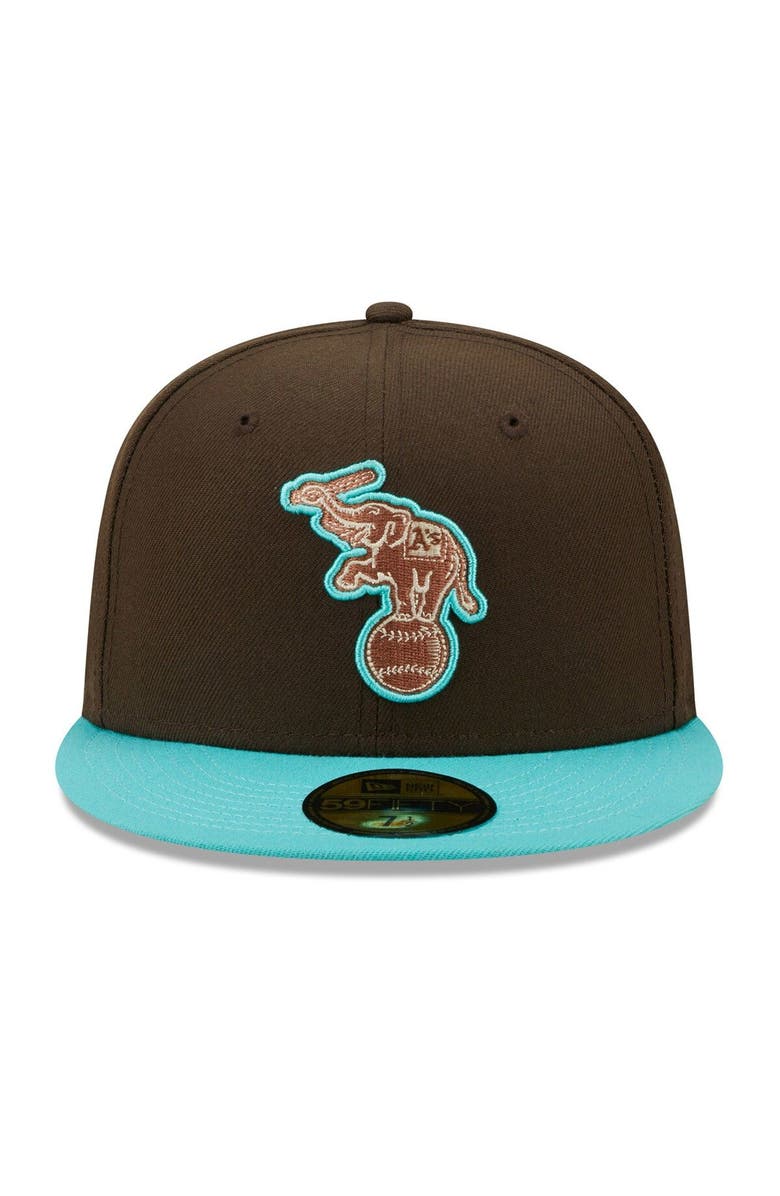 New Era Men's New Era Brown/Mint Oakland Athletics  Walnut Mint 59FIFTY Fitted Hat, Alternate, color, 
