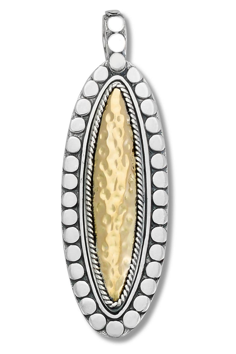 18K Gold & Sterling Silver Hammered Pendant, Main, color, SILVER AND GOLD