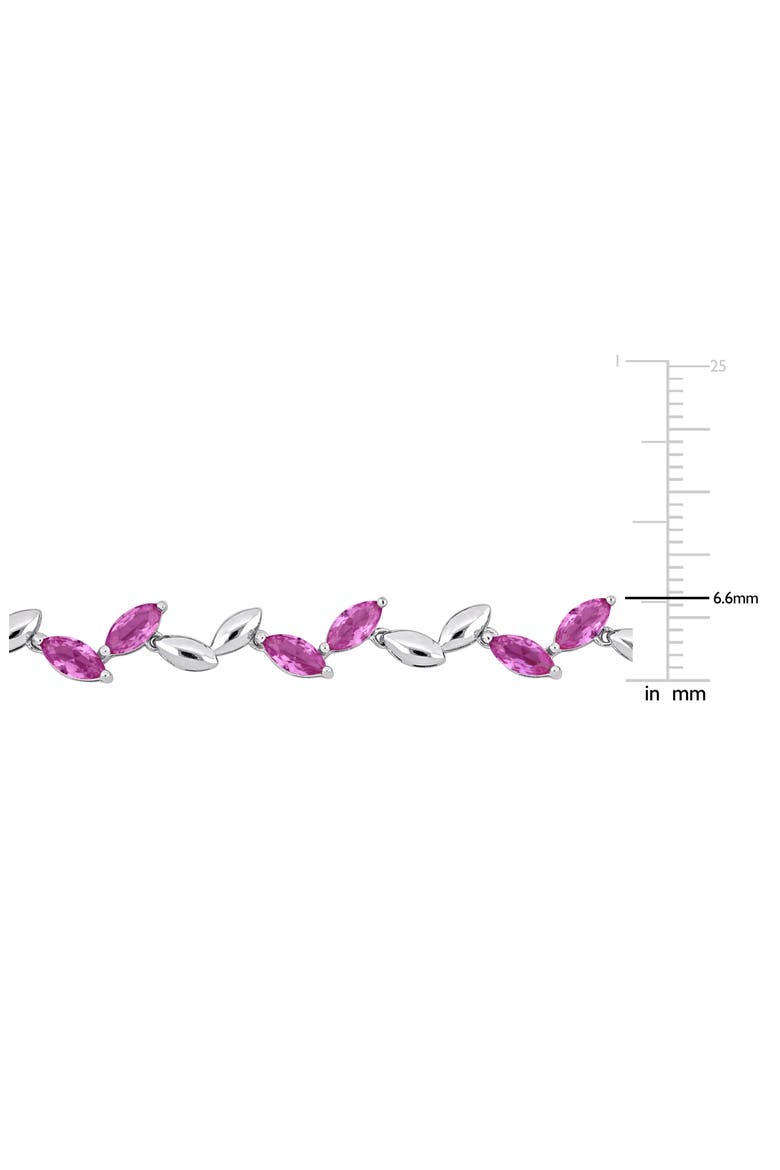 Sterling Silver Lab Grown Pink Sapphire Necklace & Bracelet Set, Alternate, color, PINK