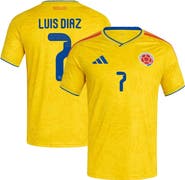 adidas Men's adidas Luis Diaz Yellow Colombia National Team 2026 Home Replica Jersey