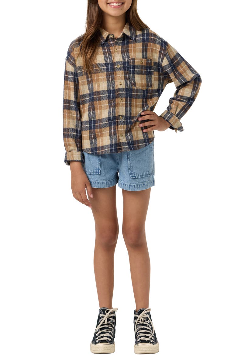 Kids' Jordyn Flannel Button-Up Shirt, Alternate, color, WOODSHACK