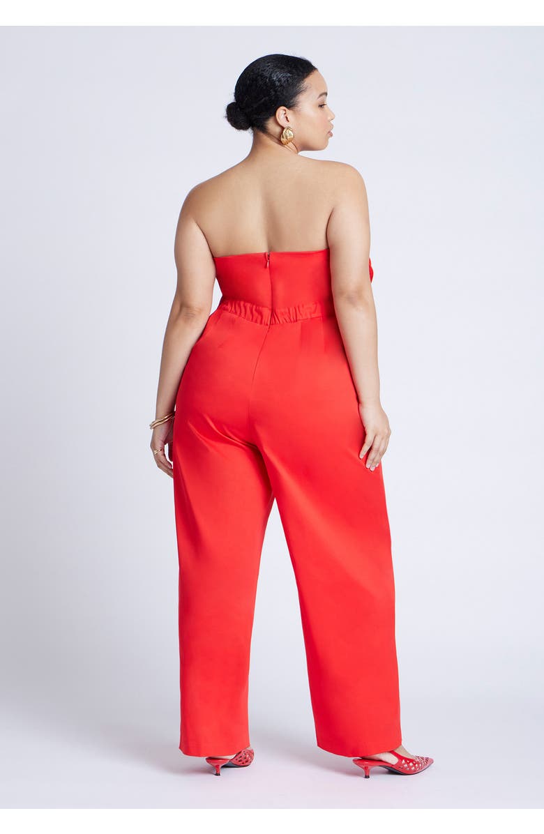 ELOQUII Flower Jumpsuit, Alternate, color, High Risk Red