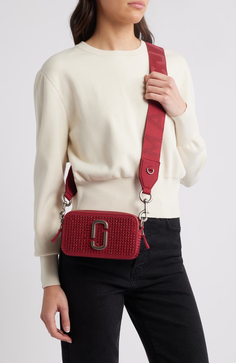 Marc Jacobs The Crystal Canvas Snapshot Bag, Alternate, color, Siren Crystal