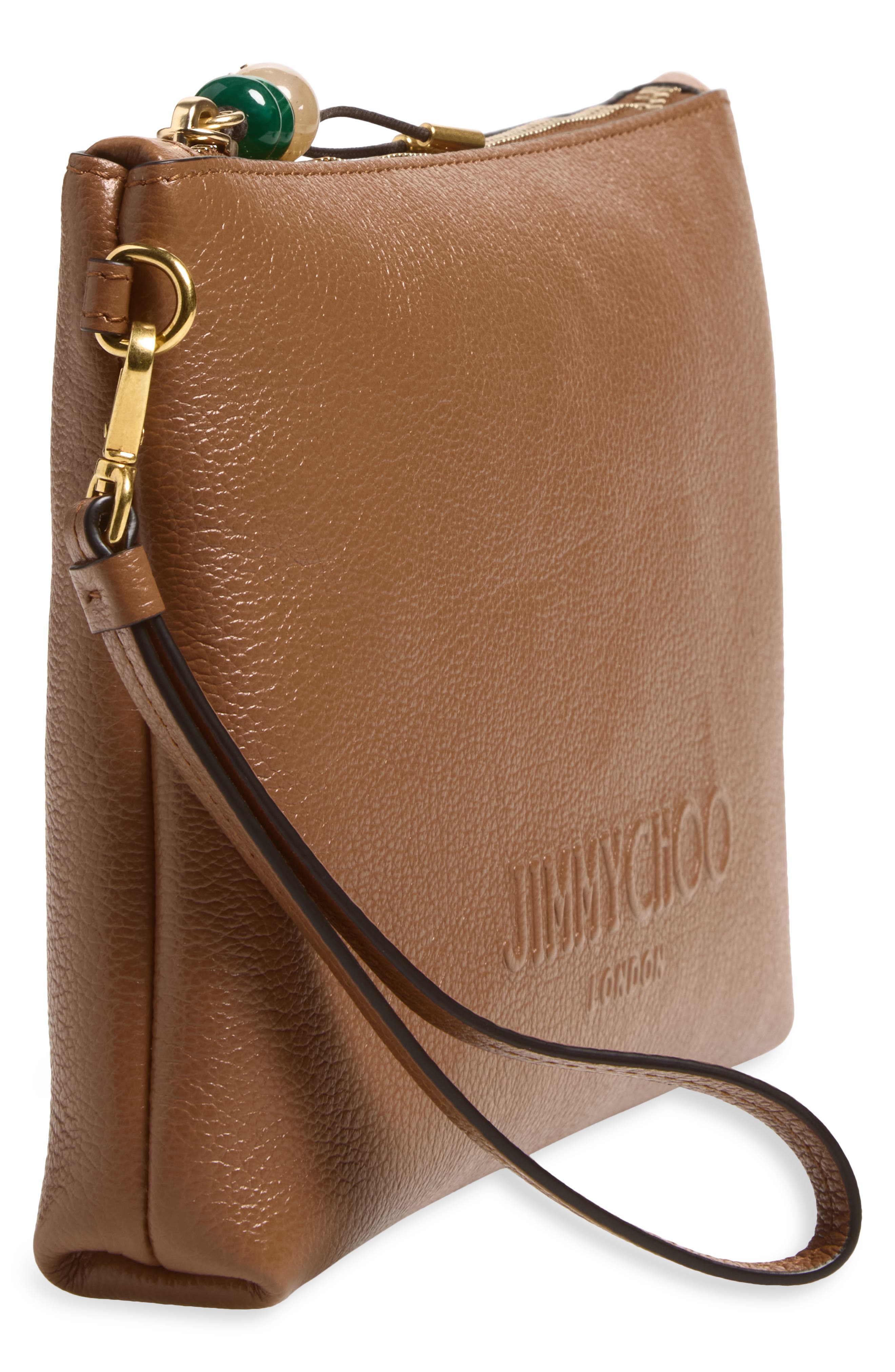 Zip Flat Pouch, Alternate, color, TAN/ LIGHT GOLD