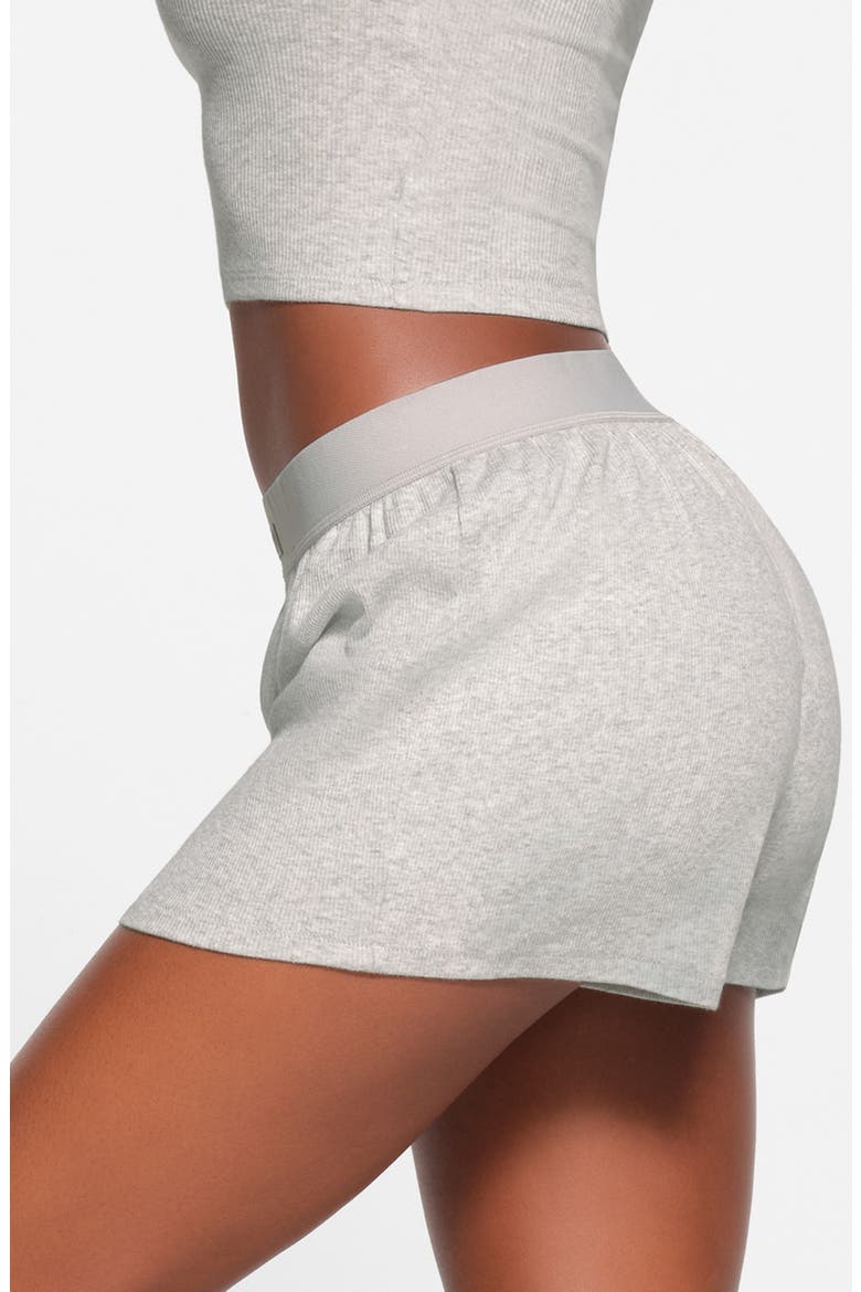Rib Stretch Cotton Loose Boxers, Alternate, color, LIGHT HEATHER GREY