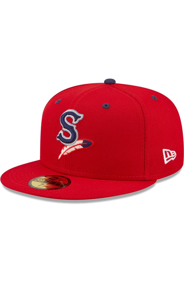 New Era Men's New Era Red Spokane Indians Authentic Collection 59FIFTY Fitted Hat, Main, color, 