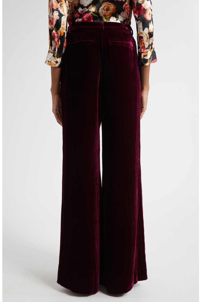 Pilar Wide Leg Velvet Pants, Alternate, color, DARK PORT