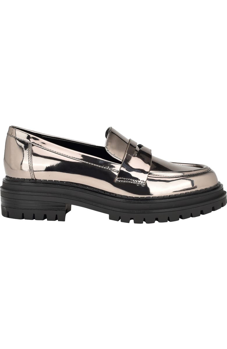 Calvin Klein Grant Lug Sole Penny Loafer, Alternate, color, Pewter Grey