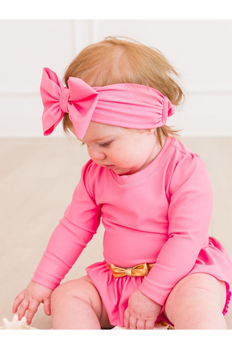 Girls UPF50+ Shimmer Swim Bow Headband, Alternate, color, Rose