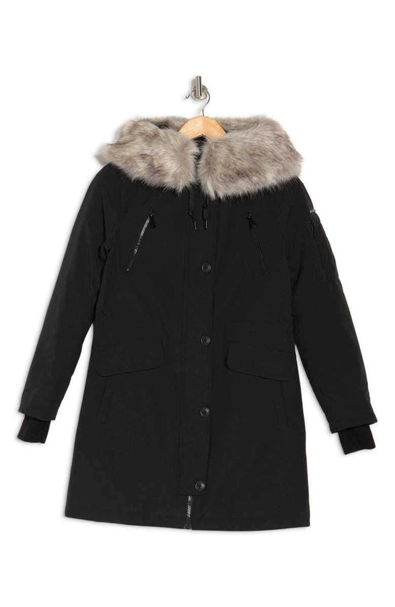 BCBGeneration Faux Fur Trim Hooded Parka Jacket, Alternate, color,