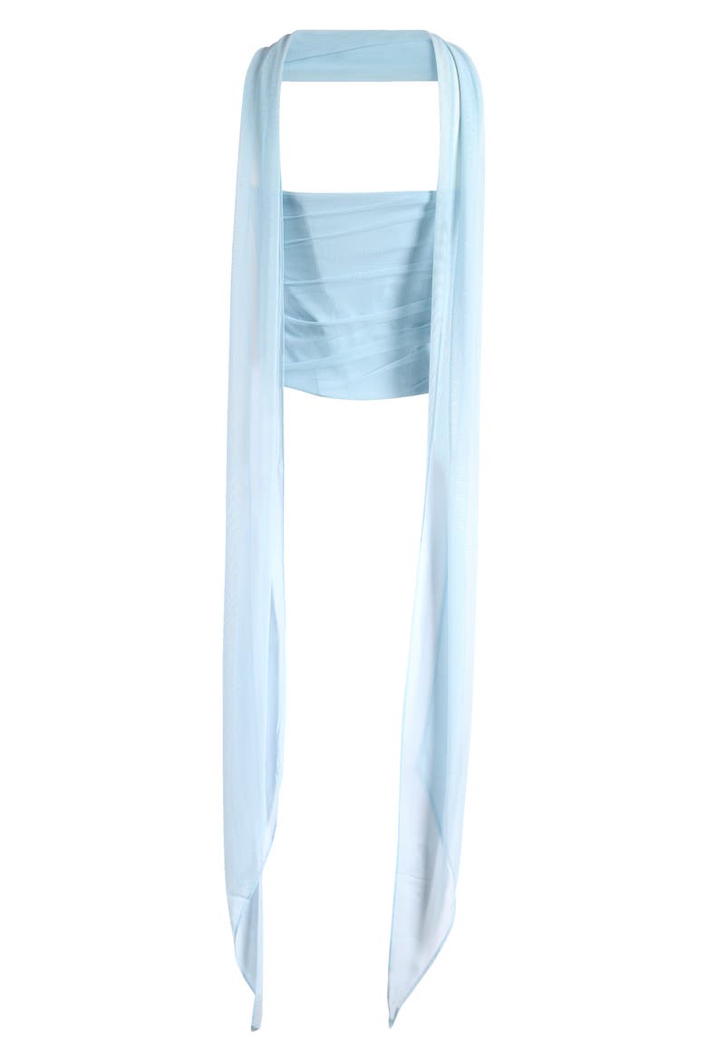 Hallie Corset Mesh Halter Top, Alternate, color, SKYRIDE