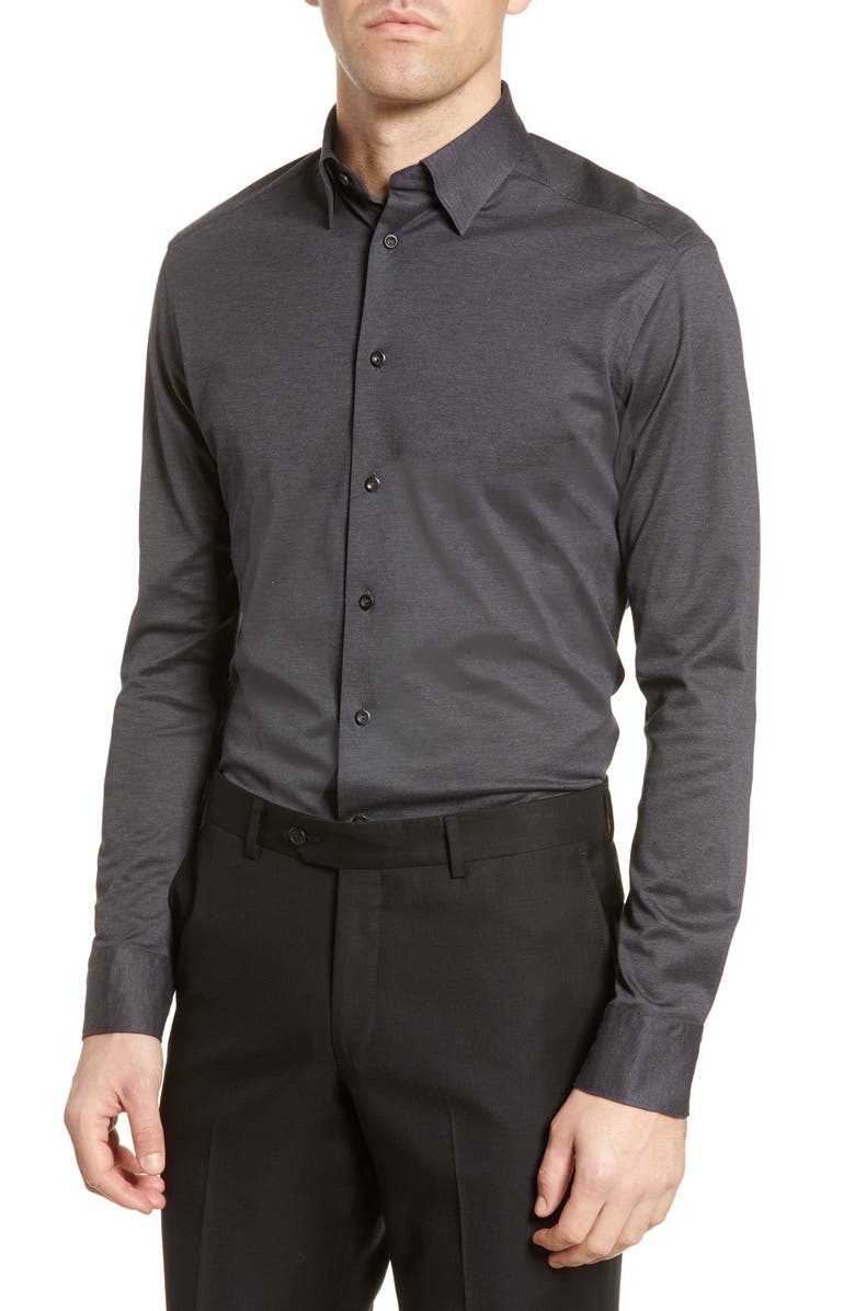 Eton Soft Casual Line Slim Fit Piqué Knit Shirt, Main, color,