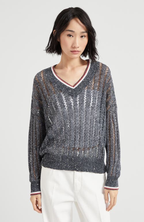 Brunello Cucinelli Dazzling Sweater In Marine Blue