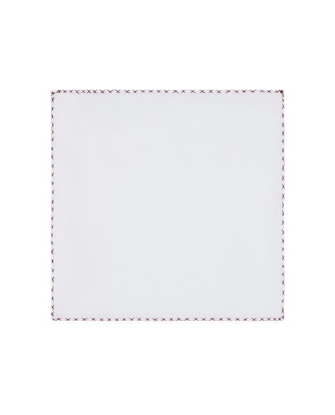 Carlton Linen Cross Stitch Border Pocket Square