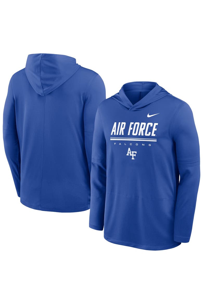 Men's Nike Royal Air Force Falcons 2026 Sideline Dri-FIT Lightweight Hooded Top, Main, color, Royal