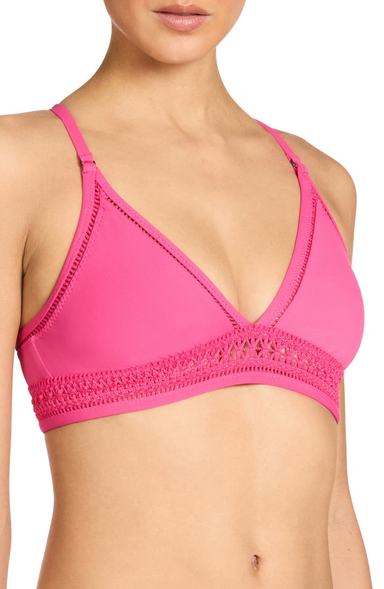 Robin Piccone Isabelle Lace-Up Back Triangle Bikini Top, Alternate, color, 