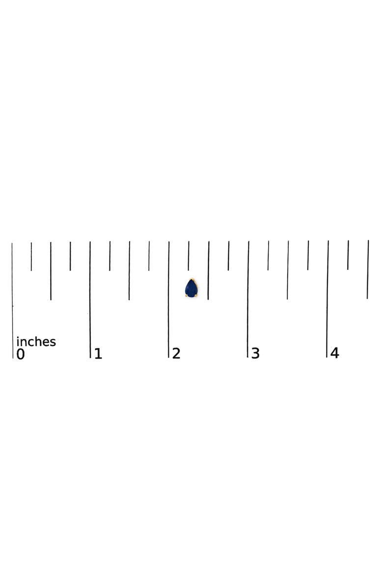 14K Gold 6x4MM Pear Shaped Gemstone Solitaire Stud Earrings, Alternate, color, Blue Sapphire | Yellow