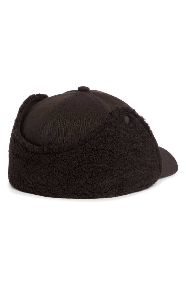 Hunter Faux Shearling Lined Flap Trapper Cap, Alternate, color, Black