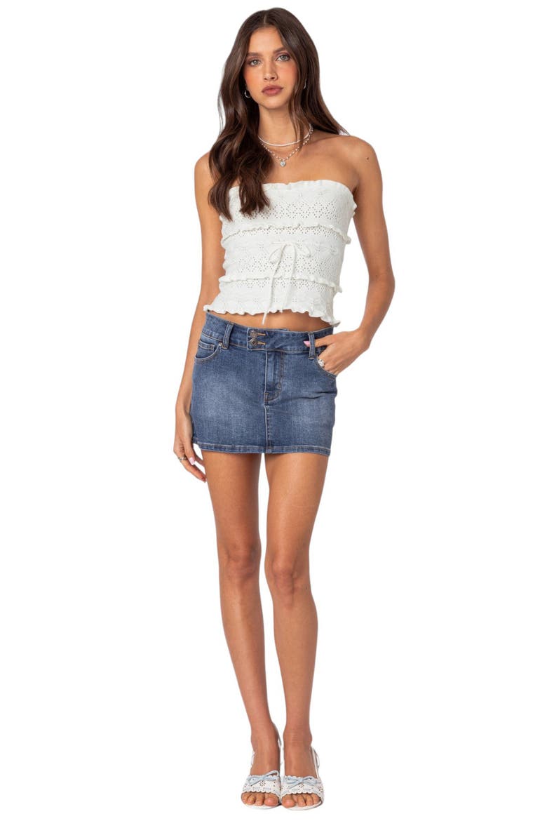 Eryn Denim Miniskirt, Alternate, color, BLUE