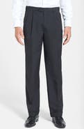Berle Self Sizer Waist Pleated Lightweight Plain Weave Classic Fit Trousers