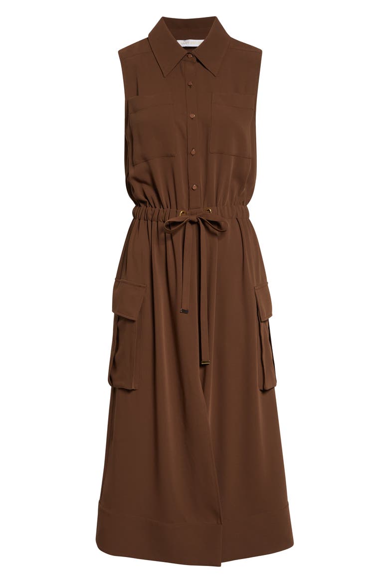 Payton Sleeveless Shirtdress, Alternate, color, SEPIA