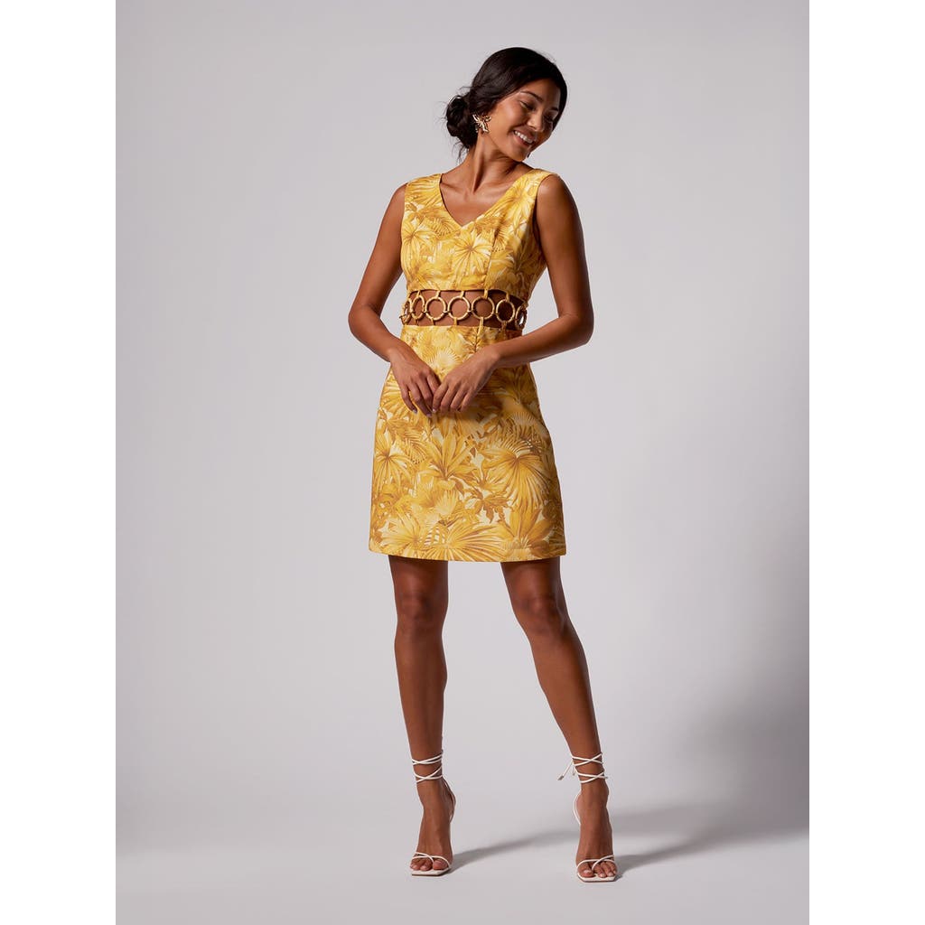 Tori Richard Bird Watch Pebble Dress In Sun