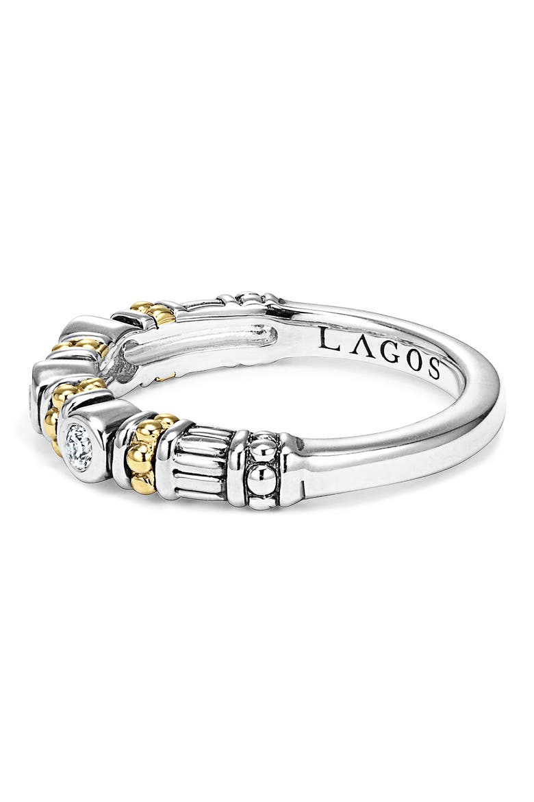 Rittenhouse Three Diamond Stacking Ring, Alternate, color, SILVER/ GOLD