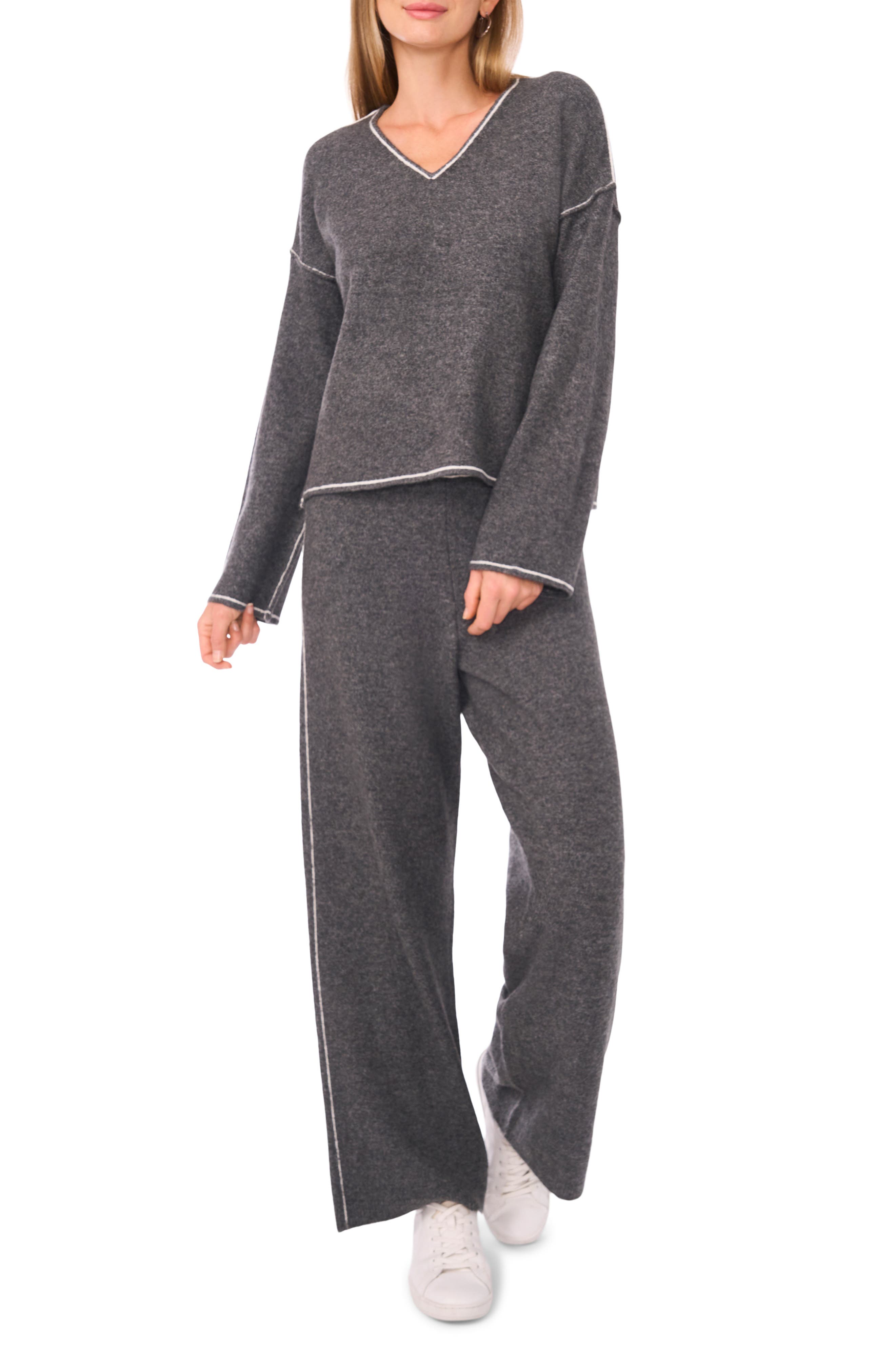 Vince Camuto V-Neck Sweater & Pants Set
