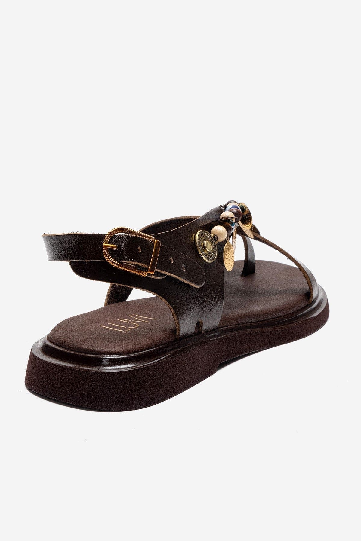 Hush Leather Beaded Sandal, Alternate, color, Brown