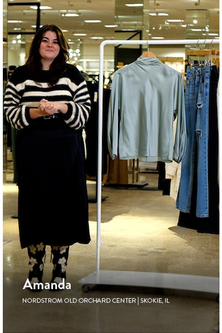 Draped Funnel Neck Silk Top video