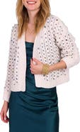 SAACHI Gemstone Cable Knit Hooded Cardigan