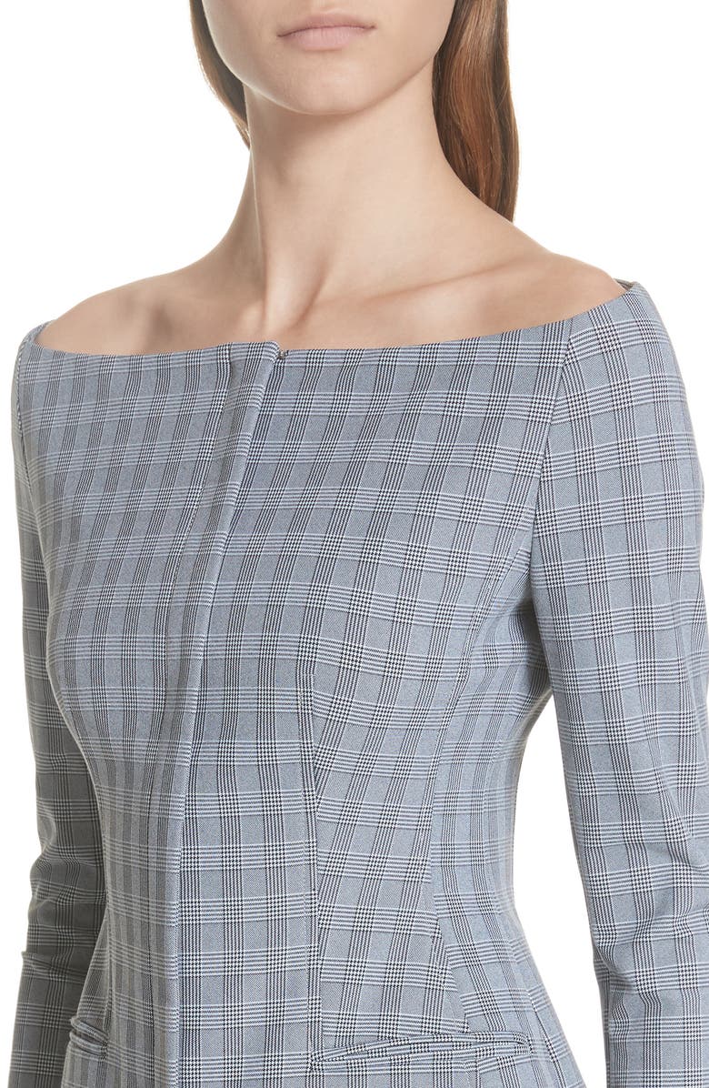 Theory McClair Plaid Off the Shoulder Jacket, Alternate, color, 