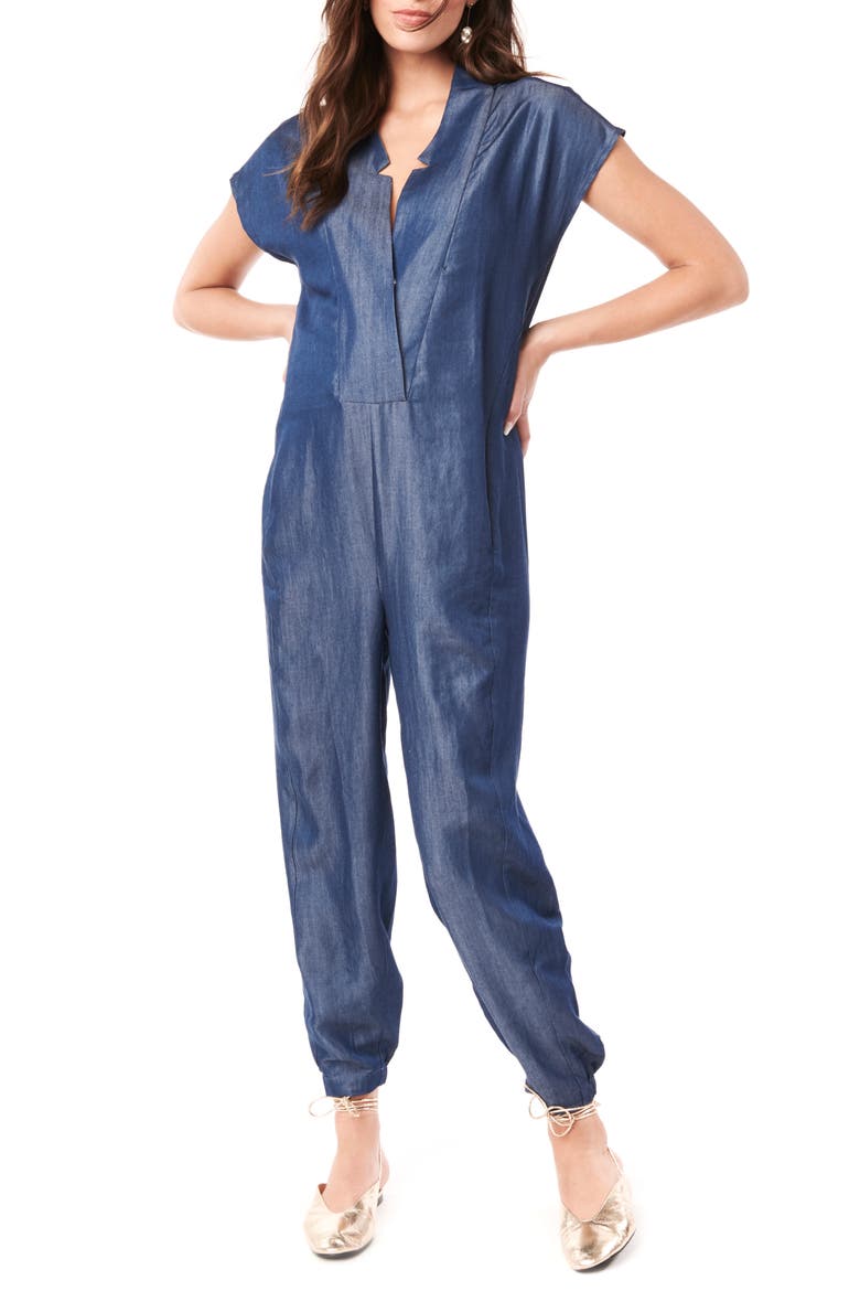 Celia Maternity/Nursing Jumpsuit, Main, color, BLUE DENIM