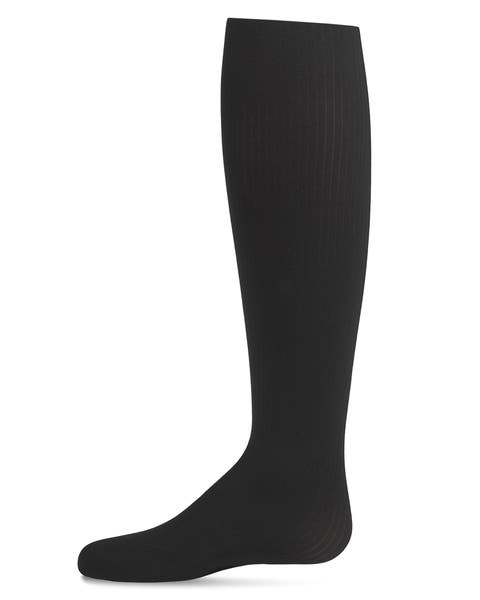 Opaque Fine Ribbed Nylon Tights