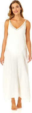 Anne Cole Women's V Neck Braided Shell Strap Cover Up