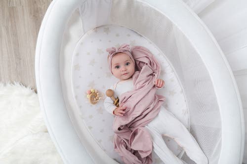 Ely's & Co. Jersey Knit Cotton Swaddle Blanket And Beanie Gift Set In Mauve Lavender