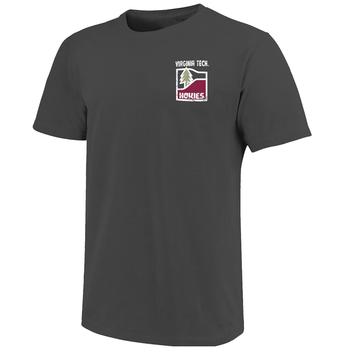 Men's  Graphite Virginia Tech Hokies Comfort Colors Minimal Vista Distressed Graphics T-Shirt - image 2