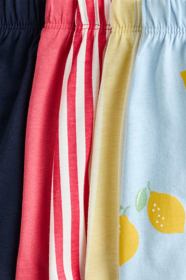 5-pack Cotton Shorts, Alternate, color, Light blue/lemons