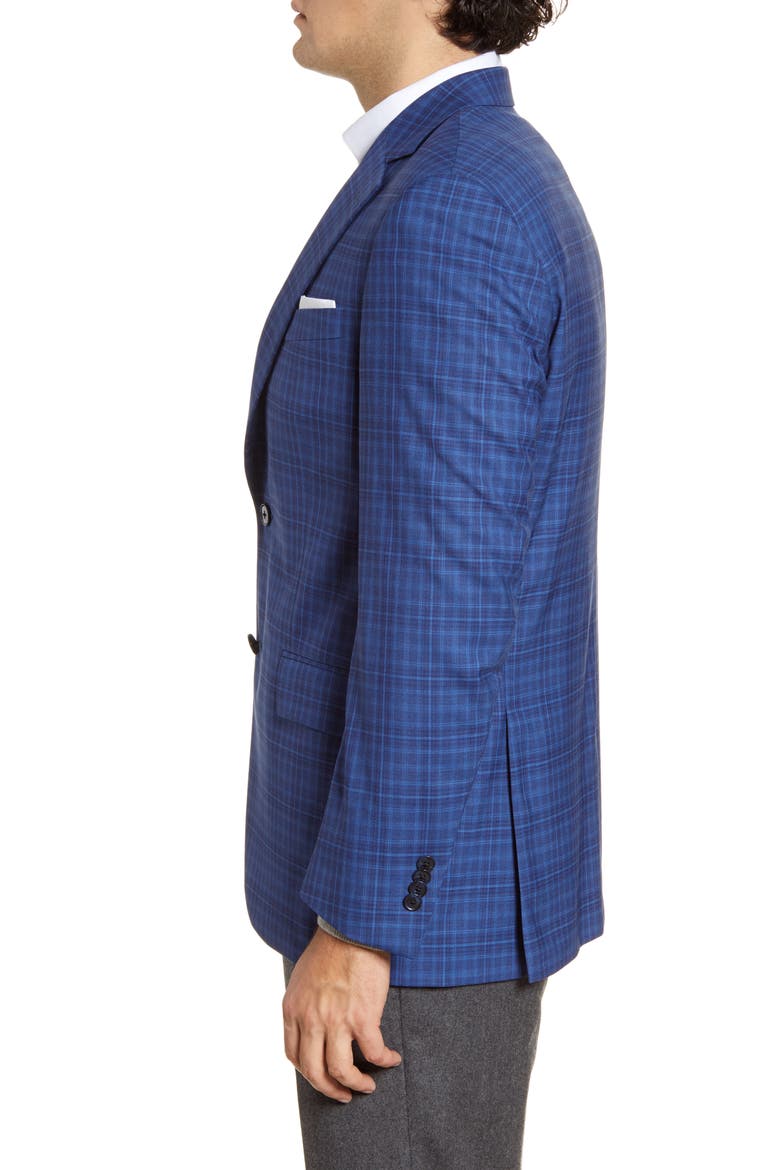 Classic Fit Plaid Wool Sport Coat, Alternate, color, BLUE