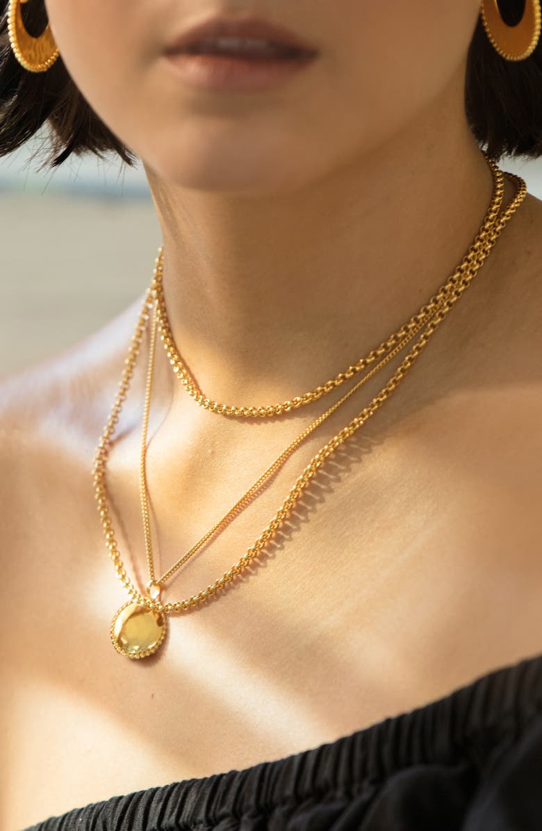 Monica Vinader Deia Locket Pendant Necklace, Alternate, color, Gold Vermeil/ Sterling Silver